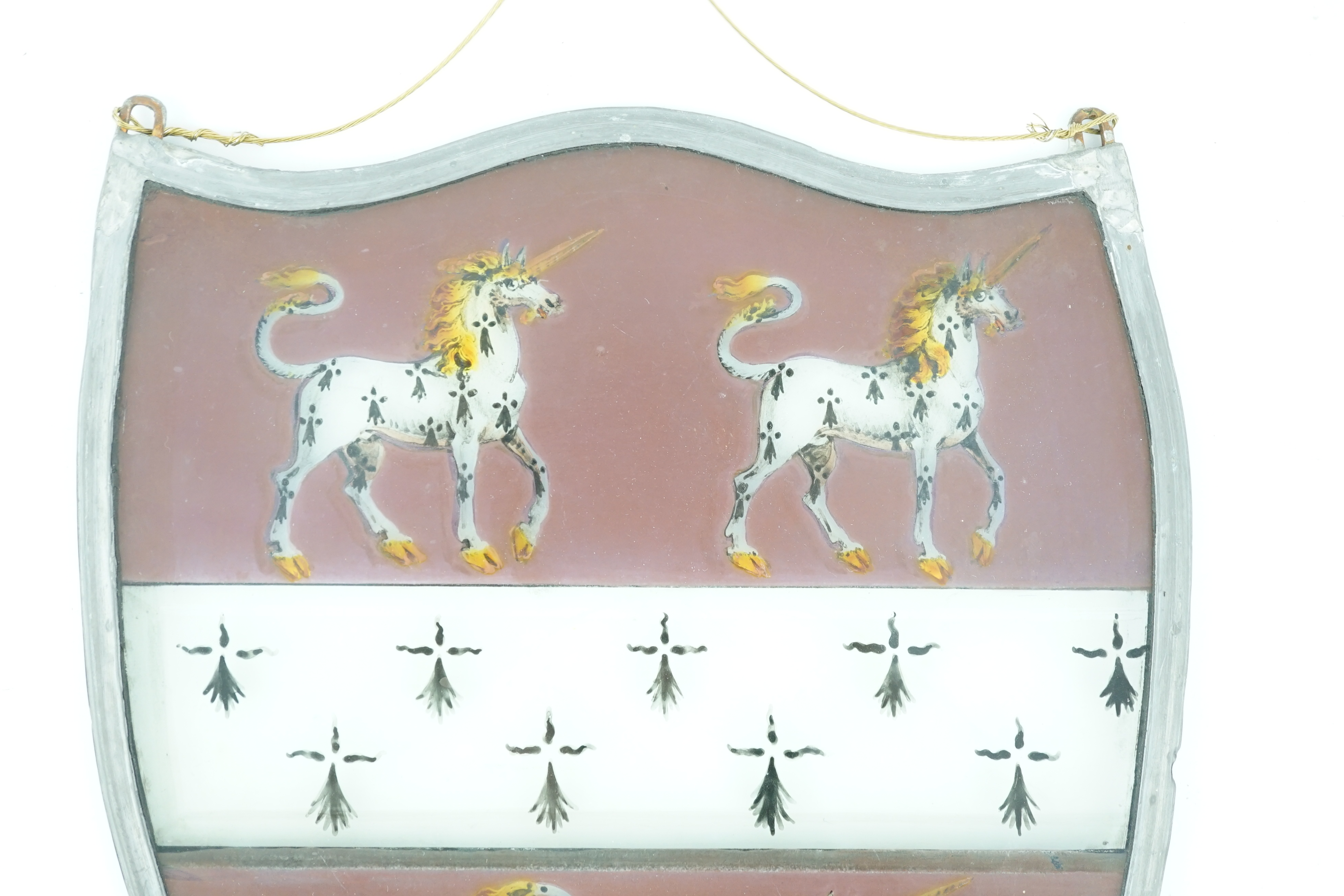 An early 19th century stained glass armorial, 29 x 23cm
